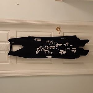 INC International Concepts Black and White Floral Midi Dress